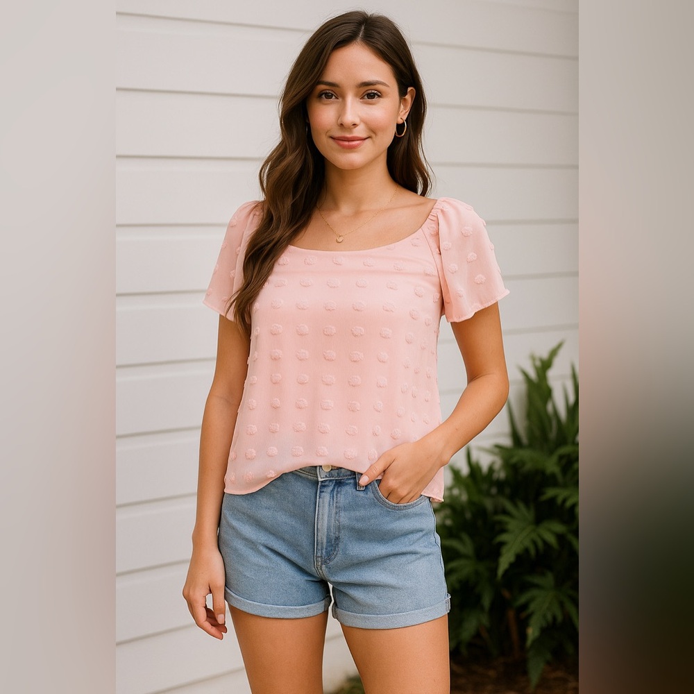 Mi Ami Elegant Pink Women's Top blouse Xs